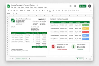 create automated google sheets invoice generation and payment status tracking