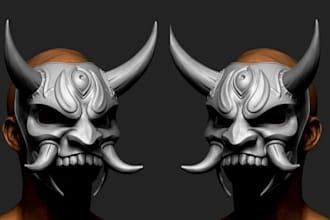 do 3d halloween cosplay mask model wearable hanya and oni mascara 3d printing