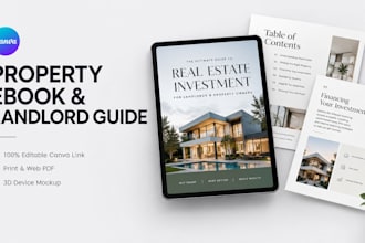 design an editable real estate ebook or landlord guide in canva