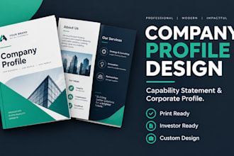 design a premium company profile, capability statement, corporate profile