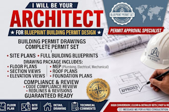be your architect for blueprint building permit design city permit drawings set