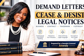 draft a strong legal demand letter, cease and desist or legal notice