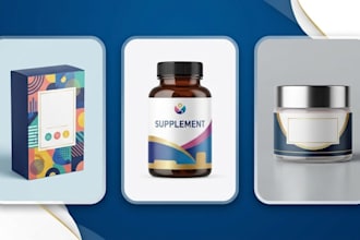 do custom product label design, packaging design and supplement label design