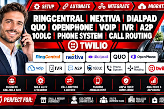 ringcentral nextiva dialpad voip ivr a2p 10dlc phone system call routing twilio