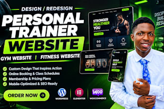 design personal trainer website, gym website, yoga website, fitness website