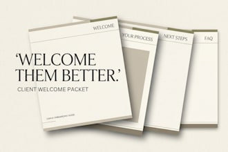 design canva client welcome packets and onboarding guides for service providers
