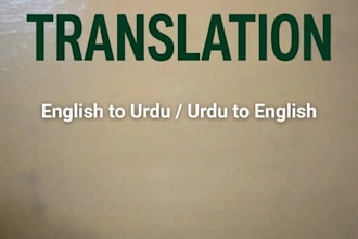 translate english to urdu and urdu to english professionally