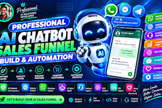 build ai chatbot, ai sales agent, whatsapp chatbot and sales funnel automation