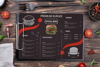 setup food and restaurant menu
