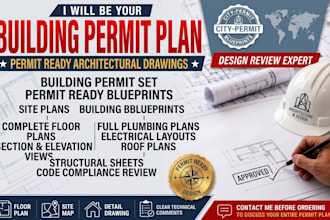 be your architect for city permit ready drawings blueprint building permit plan