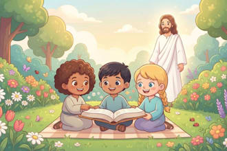illustrate christian children story book, children story book illustration
