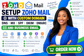 setup zoho mail with custom domain dns mx spf dkim dmarc and business email