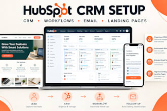 setup hubspot CRM  workflow email templates hubspot landing page
