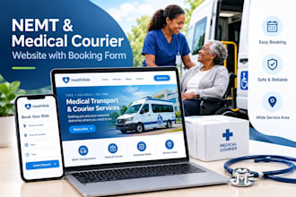 build a medical courier and nemt website with booking form