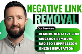 remove mugshots, delete negative links, anddisavow bad backlinks from google