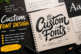 create custom font design font logo vector typeface typograghy in ttf otf files