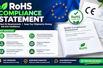 prepare rohs compliance statement, reach ce documents