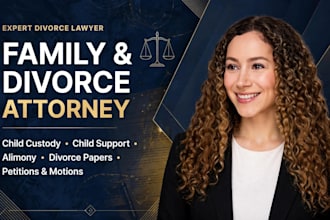 write your legal documents for divorce,child custody, support, and alimony case