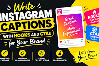 write instagram captions with hooks and ctas for your brand