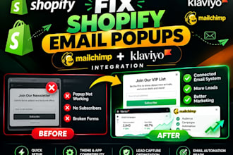 integrate mailchimp klaviyo popup forms for shopify and squarespace