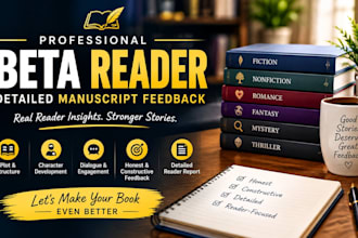 be your beta reader and provide detailed manuscript feedback