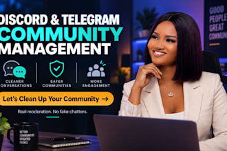 be your discord and telegram community manager and moderator