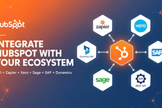 integrate hubspot with xero, sage, sap, or custom rest apis