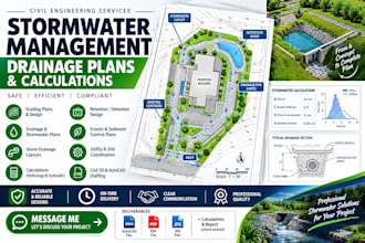 design stormwater management, drainage plans and calculations