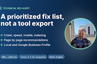do a technical SEO audit and local website audit with a prioritized fix list