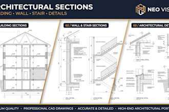 draw building sections, wall sections, stair sections and architectural details