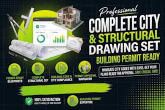 draw complete city permit drawings building permit ready structural drawing set