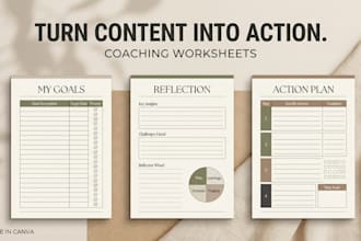 design canva coaching worksheets and branded client workbooks for coaches online