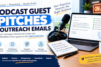 write personalized podcast guest  pitches and outreach emails