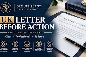 draft a professional UK letter before action as a solicitor