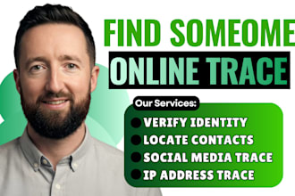do ip address tracing, find someone online, and provide private background check