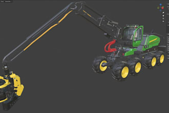 model farming simulator, excavator, tractor pbr texture,3d solid work, blender