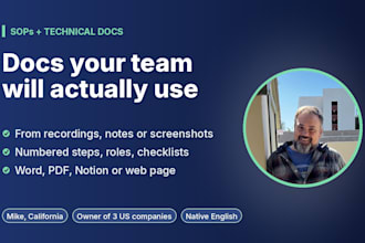 write sops, training manuals and technical writing for your team