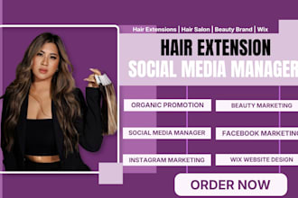 be your hair extension social media manager instagram marketing, beauty salon