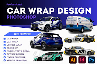 design high quality vehicle wrap design, car vinyl or car wrap branding service