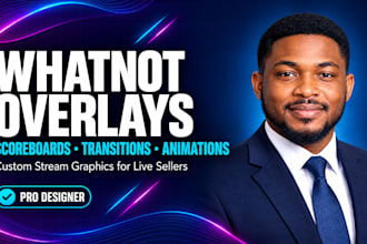 design animated whatnot overlays scoreboards and  stream transitions