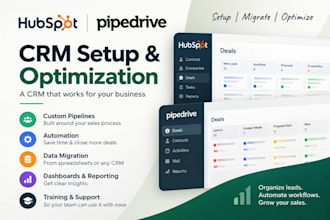 help you with pipedrive CRM, be your hubspot expert, and setup hubspot CRM