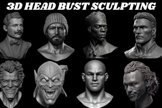 sculpt realistic 3d head bust 3d face sculpt 3d statue 3d model for 3d printing