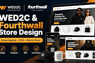 design wed2c fourthwall website fourth wall merch pod wed2c dropshipping store