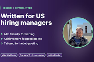 do ats resume writing and a cover letter for US jobs