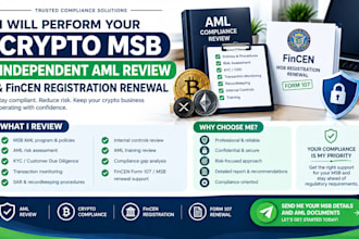 perform your crypto msb independent aml audit and fincen registration renewal