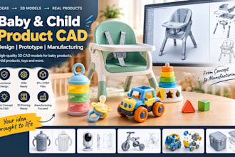 design baby and child products 3d cad model for prototype and manufacturing