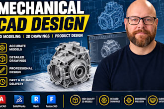 do 3d cad design, mechanical design, product design and cad design in solidworks