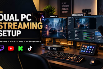 dual pc streaming with obs, capture card, audio routing and twitch workflow