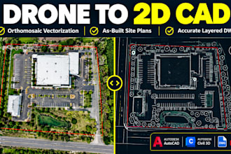 convert your drone survey imagery or property photos into as built cad drawings