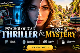 ghostwrite your psychological thriller cozy mystery or dystopian fiction novels